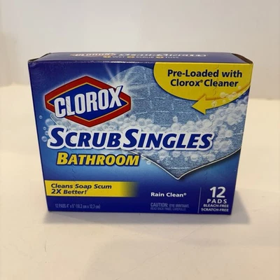 1 Caja Clorox Exfoliante Individual Baño Limpieza Lluvia 12 Almohadillas Descatalogadas Nuevo Sellado Foto 1 de 4