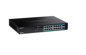 TRENDnet TPE-TG182 16-Port Gigabit PoE+ Compliant Unmanaged Network Switch SFP - Picture 1 of 1