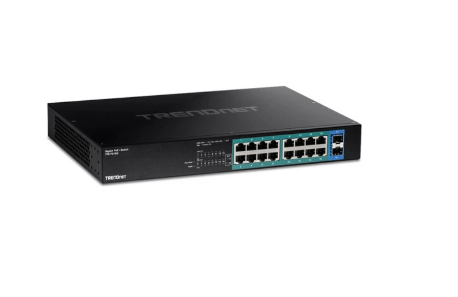 TRENDnet TPE-TG182 16-Port Gigabit PoE+ Compliant Unmanaged Network Switch SFP - Image 1 of 1