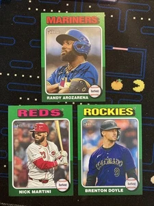 2024 Topps Heritage High Number Green Border Lot x3 Arozarena Martini Doyle - Picture 1 of 2