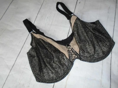 38L Black Lace Unlined Underwire ELOMI Sadie Balcony Bra EL4430 38L - Image 1 of 4