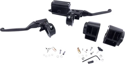 DS Black 5/8in Brake Master Cylinder Handlebar Control Kit Softail Custom 86-95 - Image 1 of 3