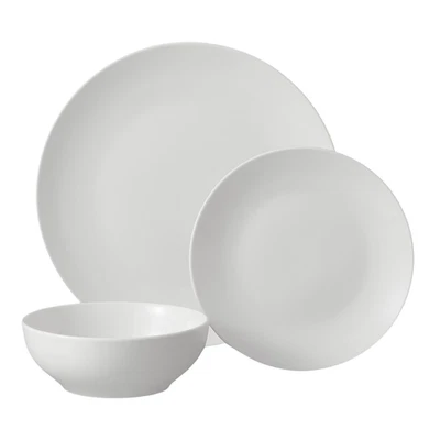 Mainstays Glazed White Stoneware Dinnerware Set, 12-Pieces - Image 1 of 4