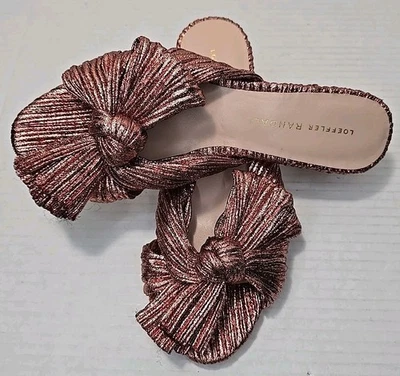 Sandalias Loeffler Randall Penny Talla 7B Detalle Lazo Rosa Metálico Foto 1 de 4