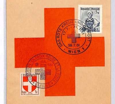 FRANCE Red Cross Expo Card Vienna 1951 {samwells-covers}YF331 - Image 1 of 4