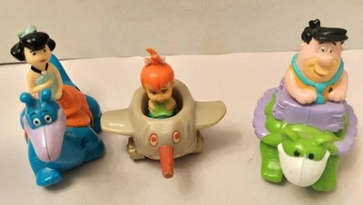 Juego de 3 juguetes de comida vintage Denny's Kid 1991 The Flintstones Foto 1 de 4