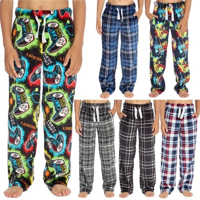 AS AVAILABLE Jungen Fleece Pyjamahose Kinder Lounge Hose Gaming Karo Alter 9-13 Jahre