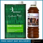 BIRD BRAND BOILED RAW LINSEED OIL PROTECTS SEAL FOR TREATMENT WOOD TIMBER NEW