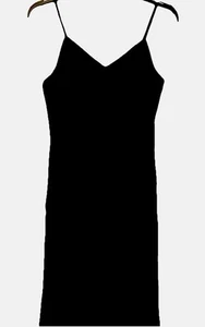 FAME AND PARTNERS Womens Black Spaghetti Strap Full-Length Mermaid Dress, Size 2 - Picture 1 of 8
