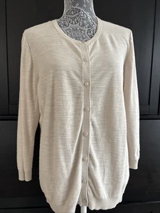 Loft Outlet 100% Baumwolle leichte beige Knopfleiste Strickjacke Pullover XL beige - Bild 1 von 9
