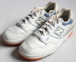 New Balance Youth Size 2M (PS) 550 Sneakers White Mercury Blue Shoes PSB550WB - Picture 1 of 8