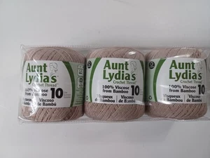 Tante Lydias 100 % Viskose Bambus Häkelgarn Größe 10 ~ 300 Yds je 3 Rollen - Bild 1 von 6