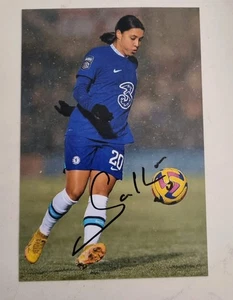 Sam Kerr Signed In Person 6x4 Inch Soccer Photo Chelsea Matildas - Picture 1 of 1