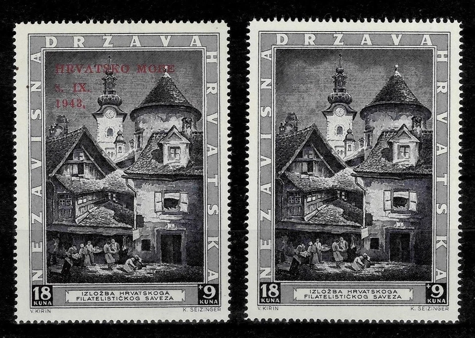 Segunda Guerra Mundial - Croácia NDH 1943 ☀ Exposição Filatélica de Zagreb - Mi 115-117 ☀ MNH (**) - Imagem 1 de 1