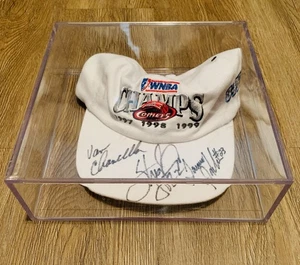 Rare Vintage Autographed Van - Swoopes - Tammy WNBA Houston Comets 3 Peat Hat - Picture 1 of 12