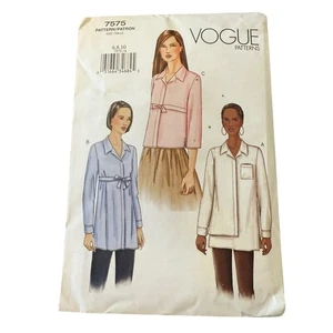 VOGUE 7575 MISSES EASY SHIRT IN 3 LÄNGEN & MODELLEN MUSTER-UNGESCHNITTEN-GRÖSSEN-6 8 10 - Bild 1 von 3
