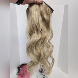 Buppler 20" Synthetic Halo Hair Extensions Golden Blonde/with Highlights NIB - Picture 1 of 11