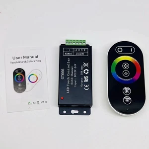 DC 12V-24V 18A Wireless RF Touch Remote + GT666 RGB LED Strip Lights Controller - Picture 1 of 10
