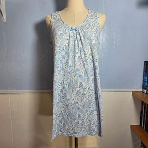 Camisón sin mangas con cuello en V estampado cachemir azul blanco pequeño de la colección Aria - Imagen 1 de 9