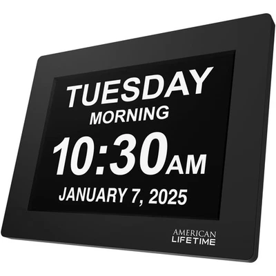 Dementia Clock Large Digital Clock for Seniors | Custom Alarms, Day & Date - Image 1 of 4