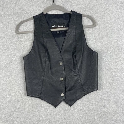 Chaleco Wilsons Cuero Frente a Presión Mujer Talla M Motociclista Western Y2K Grunge Rocker Foto 1 de 4