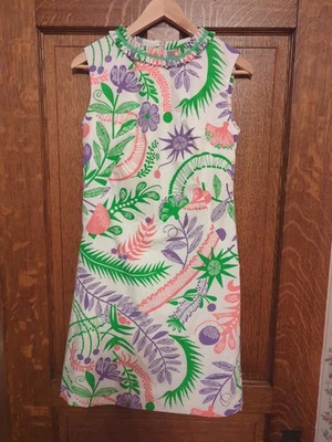 Vestido Vaina Floral De Colección Shifts Internationale Of Miami Mod Rosa y Verde Talla 10 Foto 1 de 4