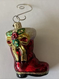Santa Boot Radko Blown Glass Ornament - Excellent - Picture 1 of 4