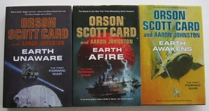 Earth Unaware Afire Awakens Orson Scott Card Aaron Johnston HC lot of 3 - Picture 1 of 2