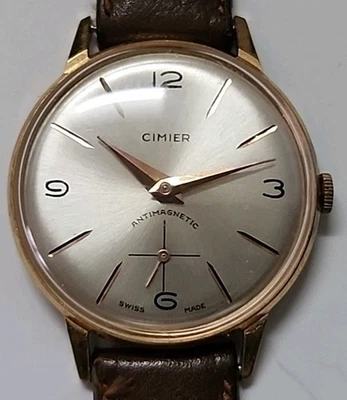 RELOJ DE CUERDA CIMIER VINTAGE 34MM PARA HOMBRE FUNCIONA MUY BIEN (BANDA NUEVA) - Imagen 1 de 4