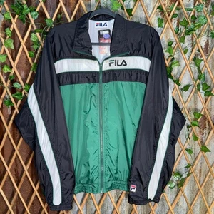 Vintage y2k fila stripe embroidered 1990s jacket windbreaker - Picture 1 of 4