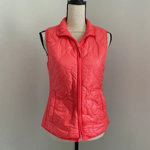 J.Crew Quilted Vest sz XS Neon Orange Padded Preppy Casual Outdoor Hiking Jacket - Picture 1 of 15