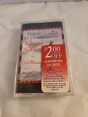 Listen! It's Christmas Johnny Mathis & CeCe Winans (Cassette 1999) Hallmark NOS - Image 1 of 4
