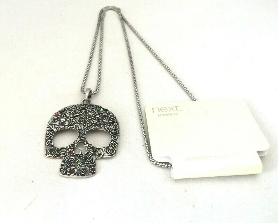 COLAR CORRENTE CAVEIRA METAL TOM PRATA INSPIRADO EM DESIGNER NQ8383  - Imagem 1 de 1