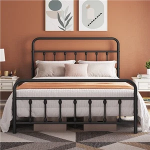 Metal Bed Frame Twin/Full/Queen/King Mattress Foundation Storage High Headboard - Picture 1 of 17