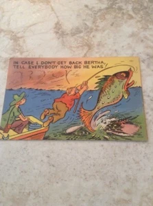 Vintage Exaggerated TELL EVERYBODY HOW BIG HE WAS! POSTCARD - Picture 1 of 2