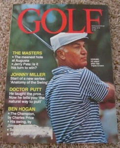 GOLF MAGAZINE WITH A BEN HOGAN COVER APRIL, 1978  25 YEARS AFTER TRIPLE CROWN - Picture 1 of 6