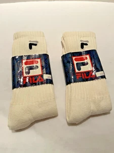NWT Vintage FILA Sport Socks White Size 10-13 (2 pair) - Picture 1 of 1