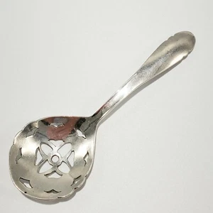 Vintage Sterling Hand Wrought Pierced Bon Bon Nut Spoon Fargo IFargo? - Picture 1 of 3