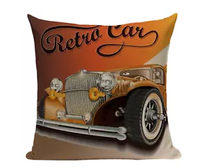 Retro Car VC8 Pillow Cover Retro Classic Automobile California USA Vintage Auto - Picture 1 of 5