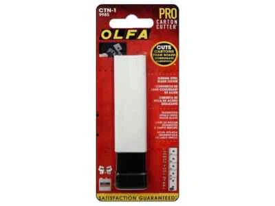 CTN-1 OLFA Snap-Off Carton Cutter w/ Sliding Steel Blade Cover, Carded, 1 Each