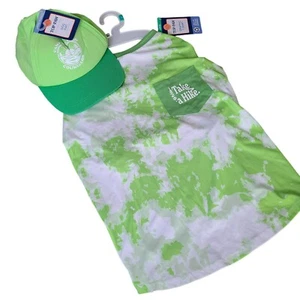 Top Paw Pet Dog Gráfico Camiseta (talla LG) y Sombrero (talla L-XL) Set Verde Tie Dye Te - Imagen 1 de 8