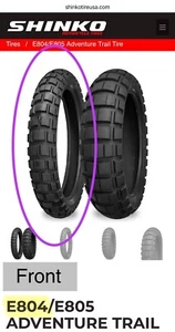 Shinko Adventure Trail E-804 TL Tubeless Tire - Front - 120/70 R19 - Picture 1 of 11