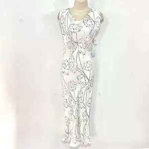 Abito slip Tracy Resse vintage collo midi taglia P (XS) floreale Bodycon Nuovo con etichette - Foto 1 di 11