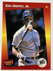 Tarjeta de béisbol Ken Griffey, Jr. 1992 Leaf Triple Play Seattle Mariners #1 - Imagen 1 de 3