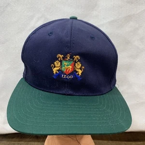 IZOD cap hat blue & Green embroidered Logo Snapback OSFA cotton 1990s Dad - Picture 1 of 12