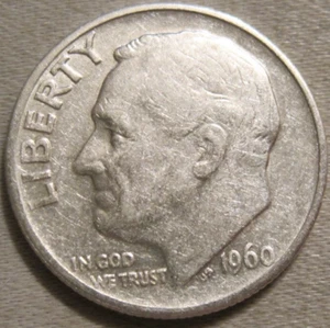 VENDO COME DA FOTO - MONETA ROOSEVELT 1960 *** 90% ARGENTO *** 631 - Foto 1 di 6