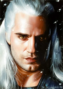 Limited Edition ACEO PRINT The Witcher Gerald of Rivia Henry Cavill M. Mishkova - Picture 1 of 1