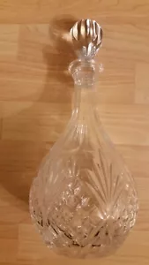 CRYSTAL GLASS DECANTER W/ STOPPER BOTTLE 11"x5", 4 lb 2 oz PINEAPPLE DESIGN - Picture 1 of 4