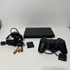 Playstation 2 PS2 Slim Black w/ Controller, Cords & Memory Card Tested Works