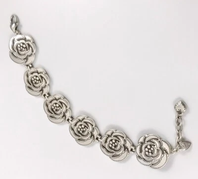 Pulsera Brighton de eslabones retirados plata rosa flor. #714 Foto 1 de 4